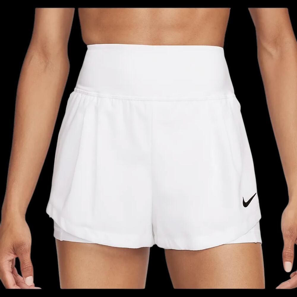 NikeCourt Advantage Womens Dri-FIT 2 in 1 Tennis Shorts WHITE MSRP $70 NEW Small